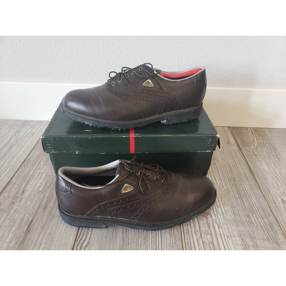 Nunn‎ Bush Men's Brown Leather Golf Shoes Lace Up size 12 M Monroe Smooth